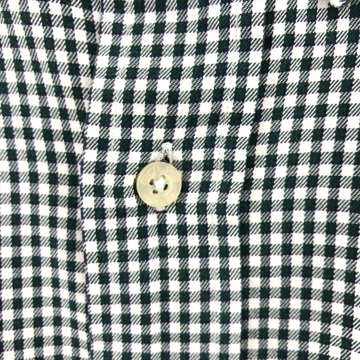Ralph Lauren Golf Tilden Gingham Check Long Sleeve Button-Down Check Shirt Men's XL cotton Green type dark green Vintage Second Hand