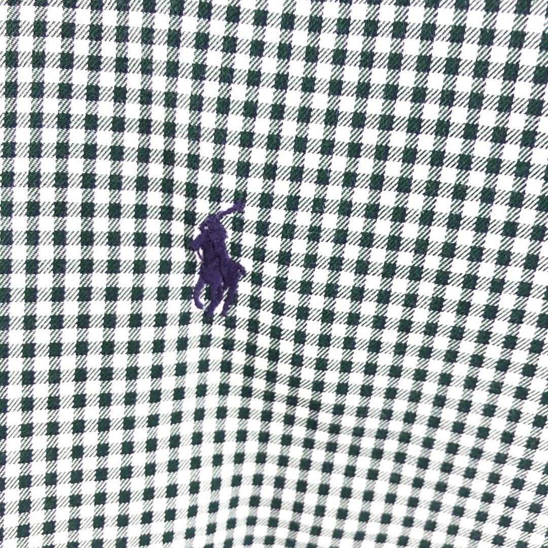 Ralph Lauren Golf Tilden Gingham Check Long Sleeve Button-Down Check Shirt Men's XL cotton Green type dark green Vintage Second Hand
