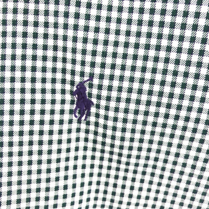Ralph Lauren Golf Tilden Gingham Check Long Sleeve Button-Down Check Shirt Men's XL cotton Green type dark green Vintage Second Hand