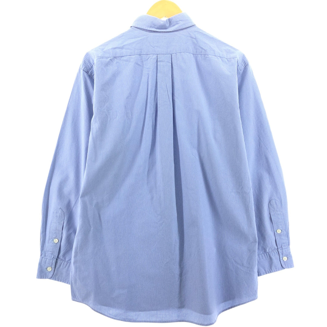 Ralph Lauren BLAKE long sleeve button down check shirt, men's XL size cotton Blue type light blue Vintage Second Hand