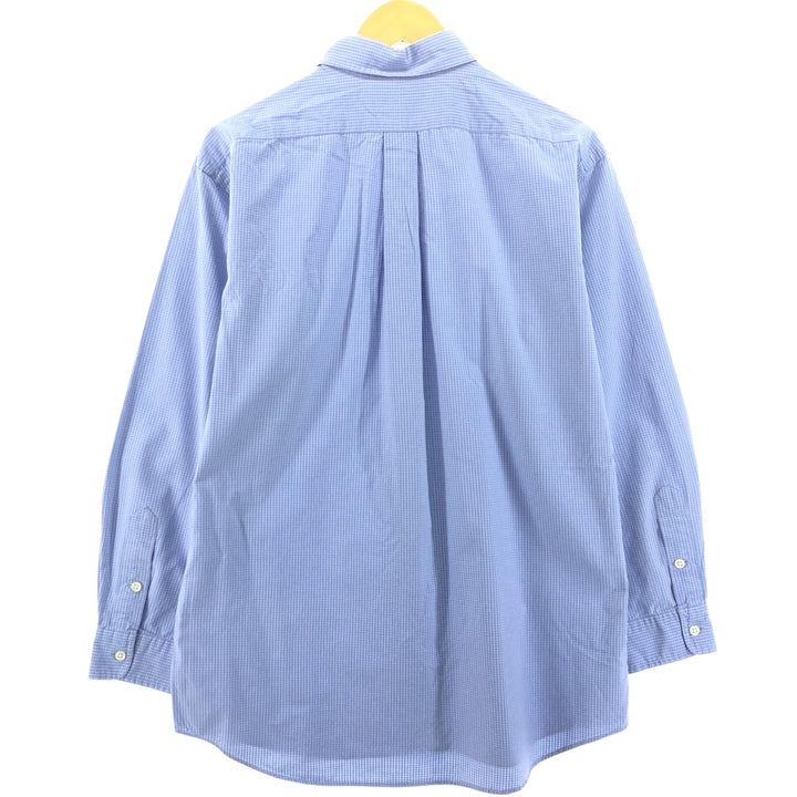 Ralph Lauren BLAKE long sleeve button down check shirt, men's XL size cotton Blue type light blue Vintage Second Hand
