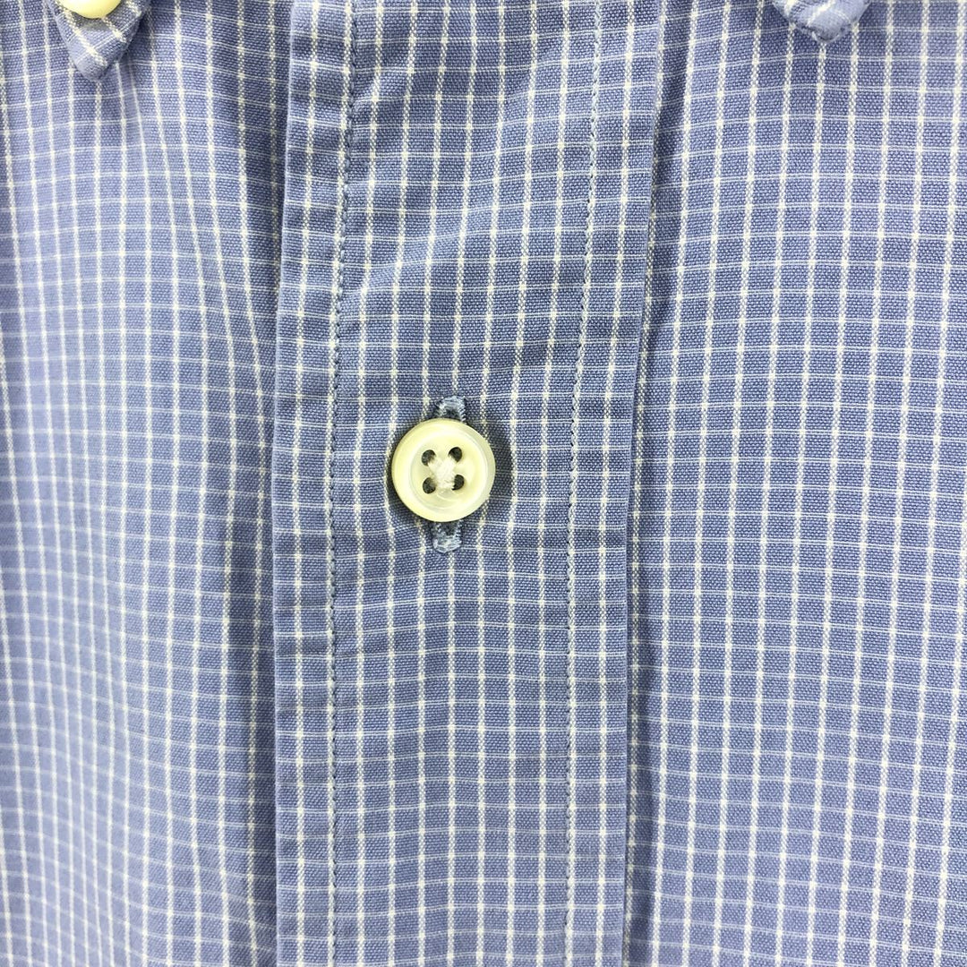 Ralph Lauren BLAKE long sleeve button down check shirt, men's XL size cotton Blue type light blue Vintage Second Hand