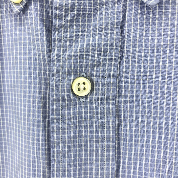 Ralph Lauren BLAKE long sleeve button down check shirt, men's XL size cotton Blue type light blue Vintage Second Hand