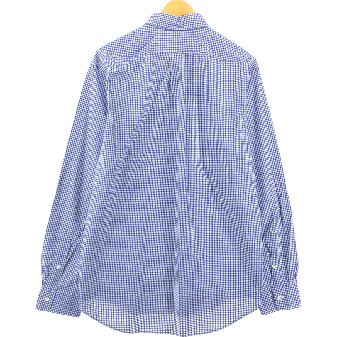 Ralph Lauren Gingham Check Long Sleeve Button-Down Check Shirt, Men's Size L cotton blue type Vintage Second Hand