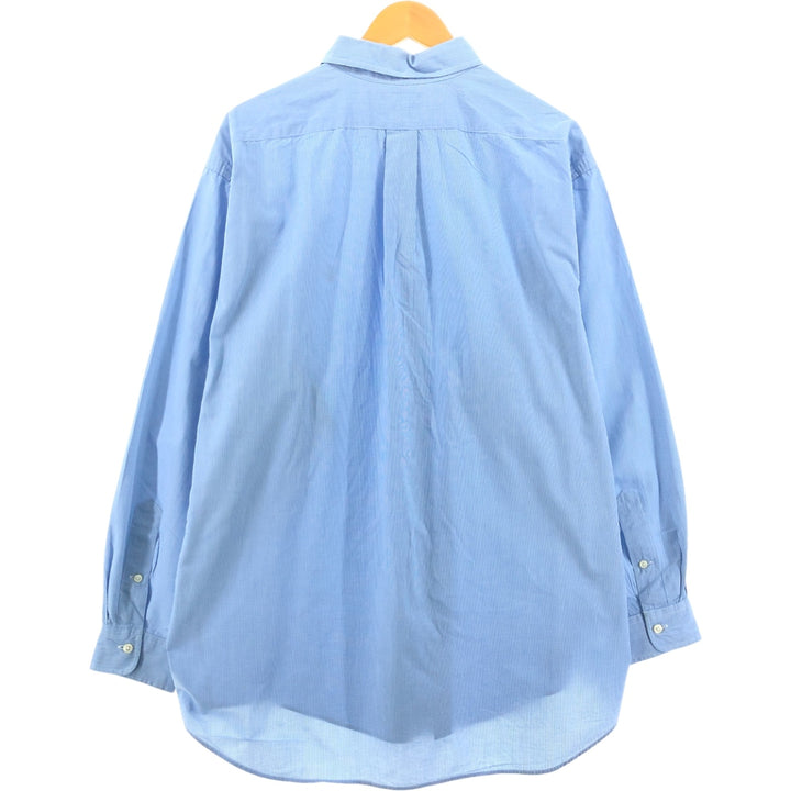 Ralph Lauren YARMOUTH Long Sleeve Button Down Check Shirt Men's XL cotton turquoise blue Vintage Second Hand