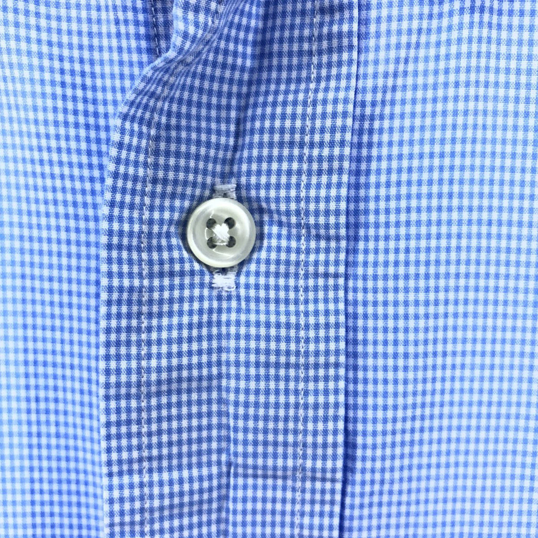 Ralph Lauren CUSTOM FIT Gingham Check Long Sleeve Button Down Check Shirt Men's XL cotton Blue type light blue Vintage Second Hand