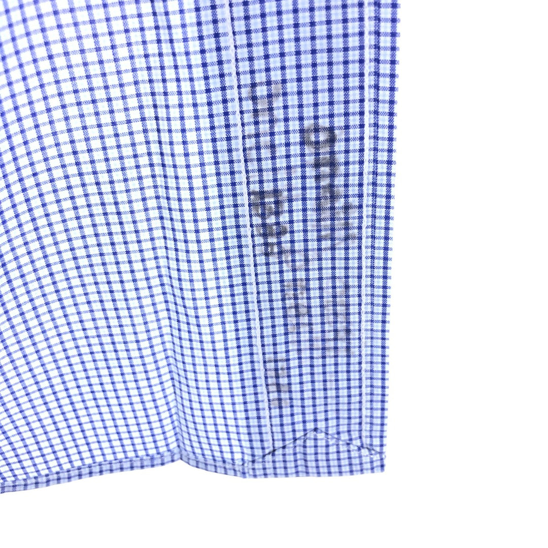 Ralph Lauren YARMOUTH Long Sleeve Button-Down Check Shirt, Men's Size L cotton Navy blue Vintage Second Hand