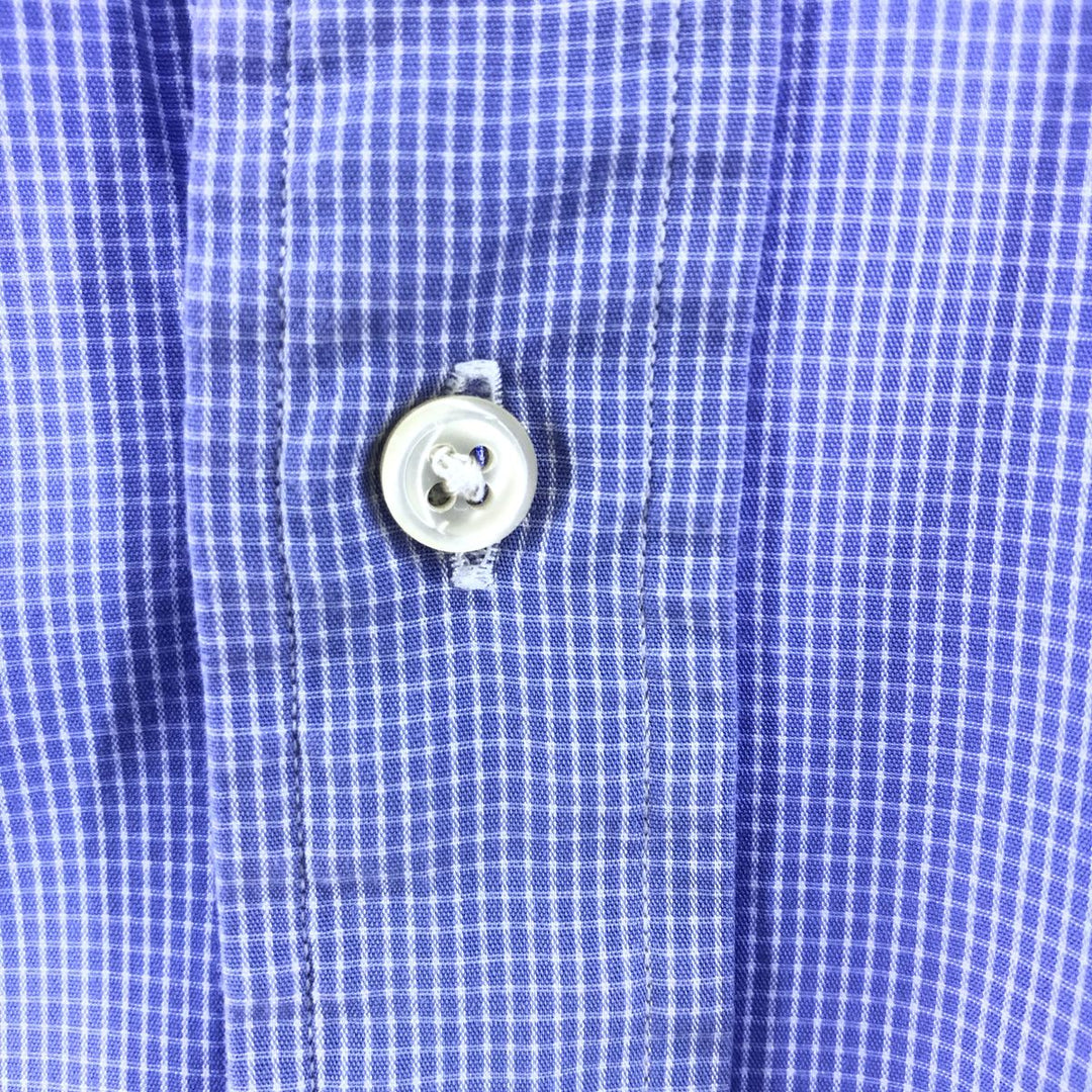 Ralph Lauren POLO by Ralph Lauren ANDREW Long Sleeve Cotton Check Shirt Men's L Regular Collar cotton Blue type light blue Vintage Second Hand