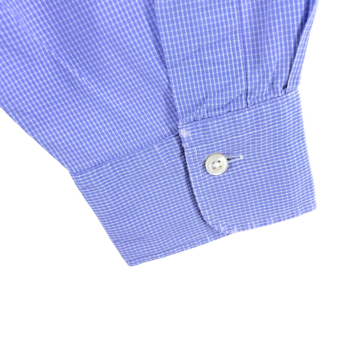 Ralph Lauren POLO by Ralph Lauren ANDREW Long Sleeve Cotton Check Shirt Men's L Regular Collar cotton Blue type light blue Vintage Second Hand