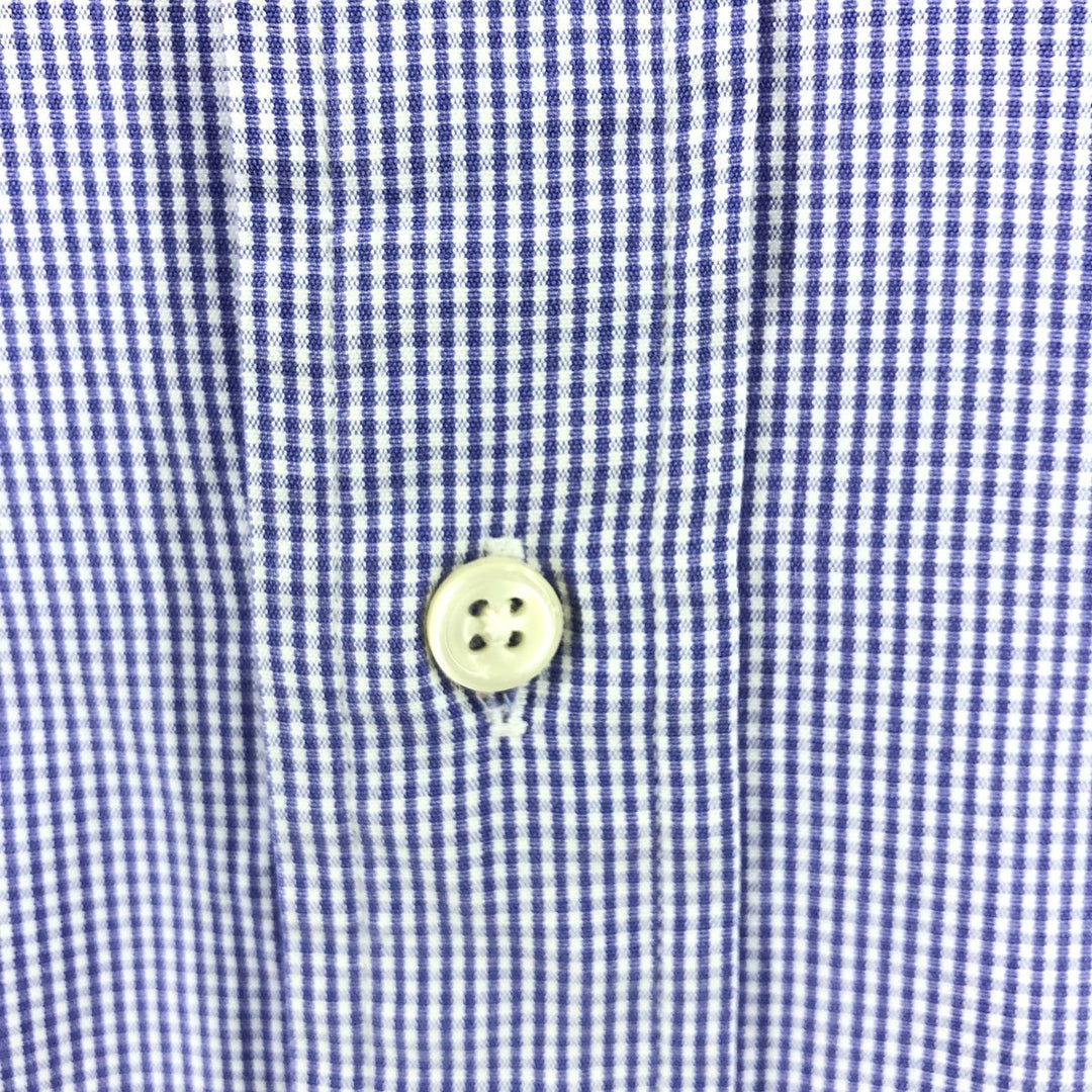 Ralph Lauren BLAKE Gingham Check Long Sleeve Button-Down Check Shirt Men's XL cotton blue type Vintage Second Hand