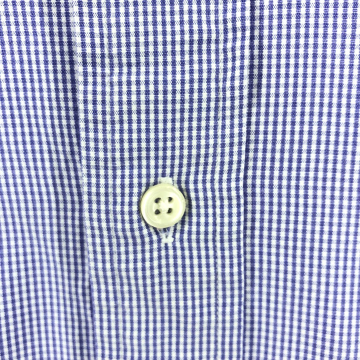 Ralph Lauren BLAKE Gingham Check Long Sleeve Button-Down Check Shirt Men's XL cotton blue type Vintage Second Hand