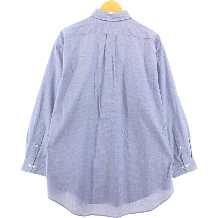 Ralph Lauren YARMOUTH Long Sleeve Button Down Check Shirt Men's XL cotton navy blue type Vintage Second Hand