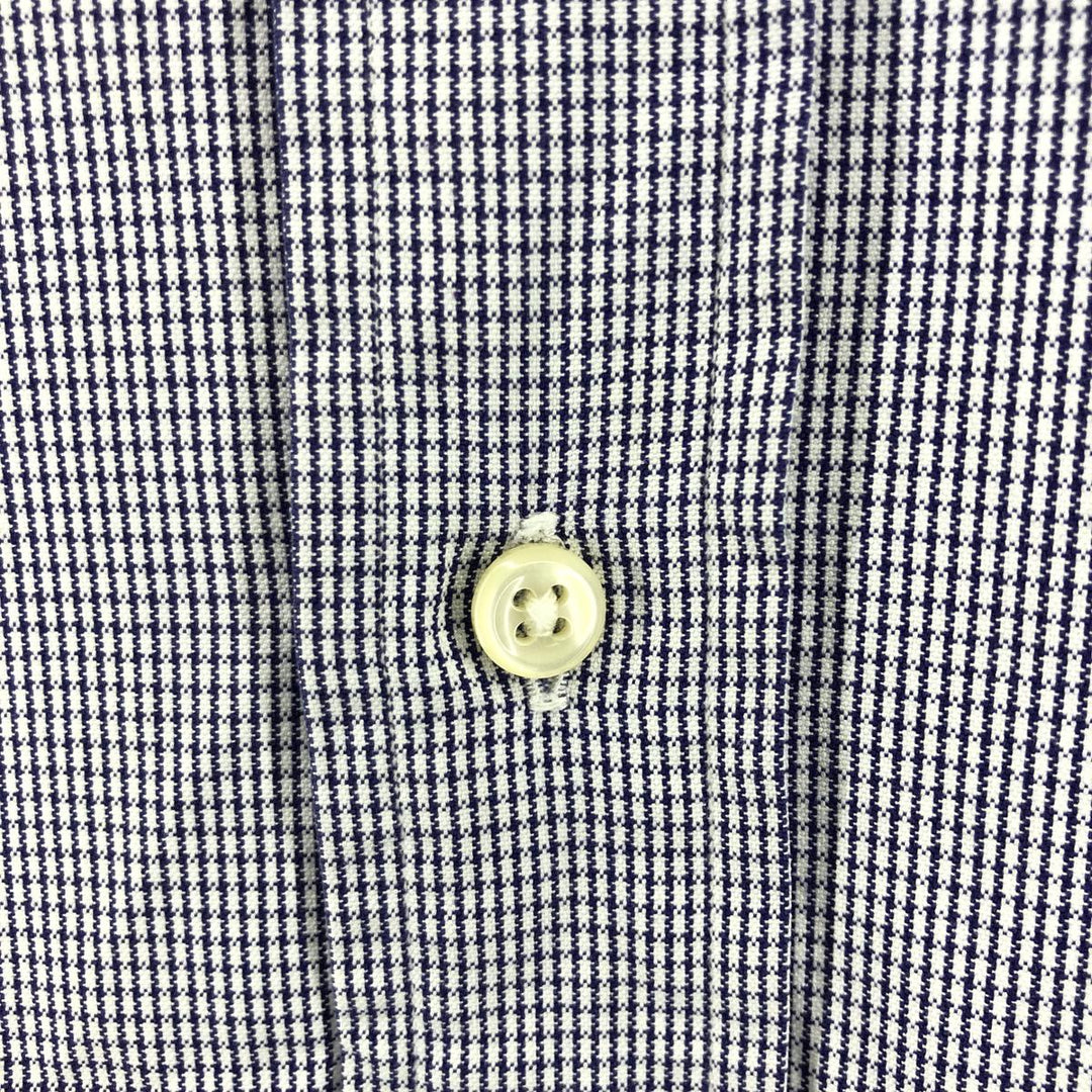 Ralph Lauren YARMOUTH Long Sleeve Button Down Check Shirt Men's XL cotton navy blue type Vintage Second Hand