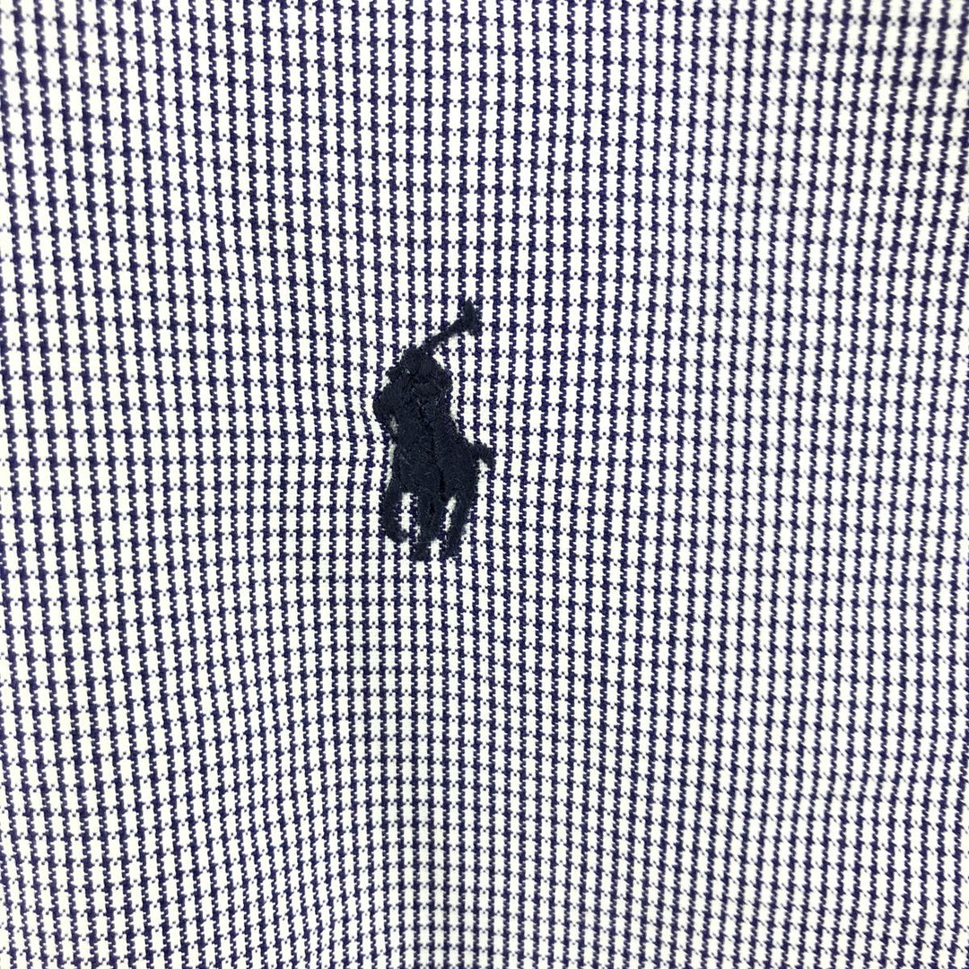 Ralph Lauren YARMOUTH Long Sleeve Button Down Check Shirt Men's XL cotton navy blue type Vintage Second Hand