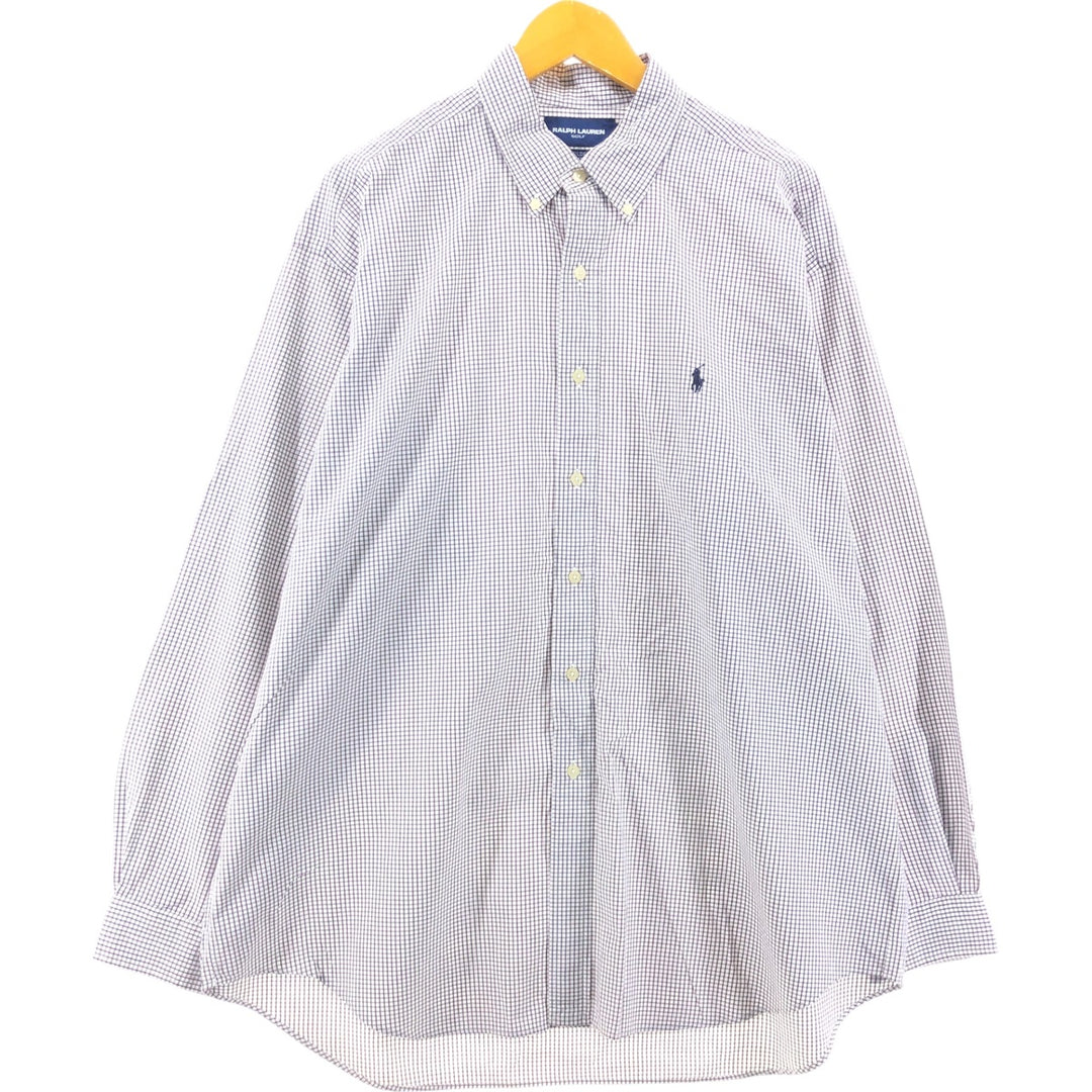Ralph Lauren RALPH LAUREN GOLF TILDEN Long Sleeve Button Down Check Shirt Men's XL cotton red type reddish brown Vintage Second Hand