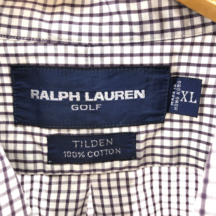 Ralph Lauren RALPH LAUREN GOLF TILDEN Long Sleeve Button Down Check Shirt Men's XL cotton red type reddish brown Vintage Second Hand