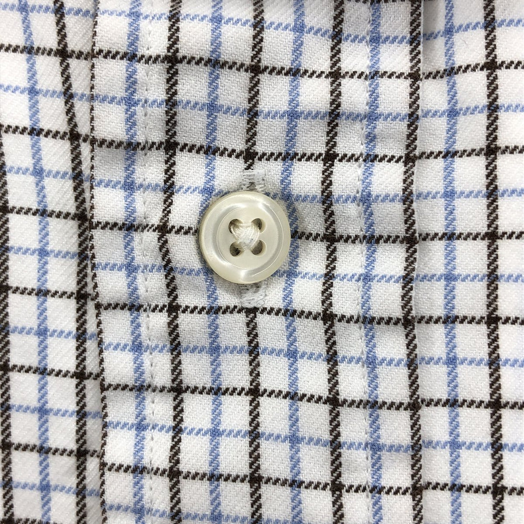 Ralph Lauren POLO by Ralph Lauren REGENT CLASSIC FIT long sleeve cotton check shirt, men's XL size cotton white type Vintage Second Hand