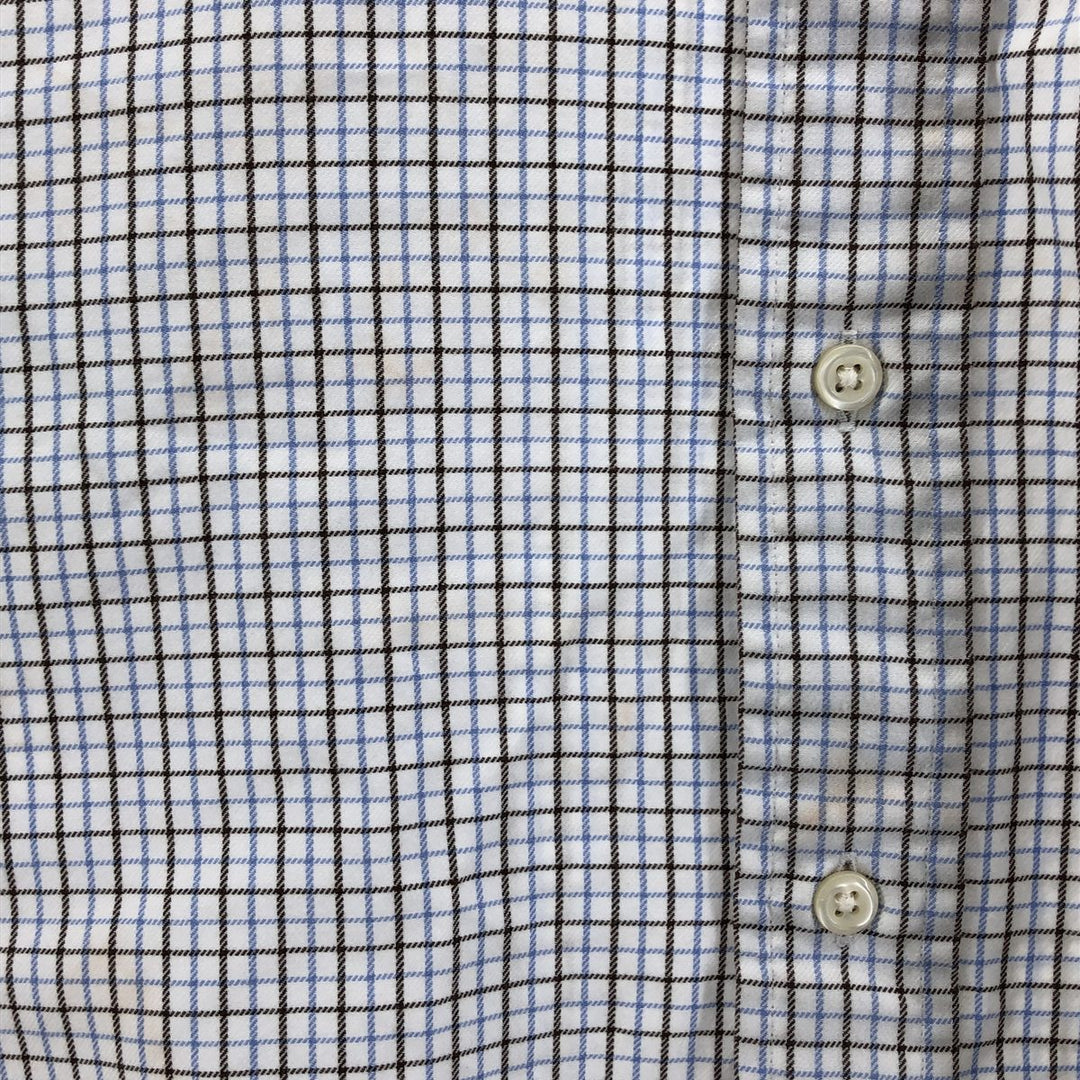 Ralph Lauren POLO by Ralph Lauren REGENT CLASSIC FIT long sleeve cotton check shirt, men's XL size cotton white type Vintage Second Hand