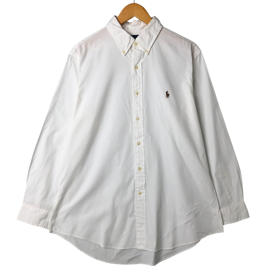 Ralph Lauren CUSTOM FIT long sleeve button down shirt, men's size L cotton white type Vintage Second Hand