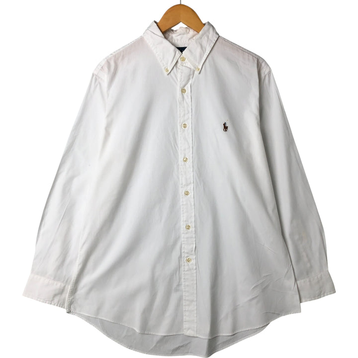 Ralph Lauren CUSTOM FIT long sleeve button down shirt, men's size L cotton white type Vintage Second Hand