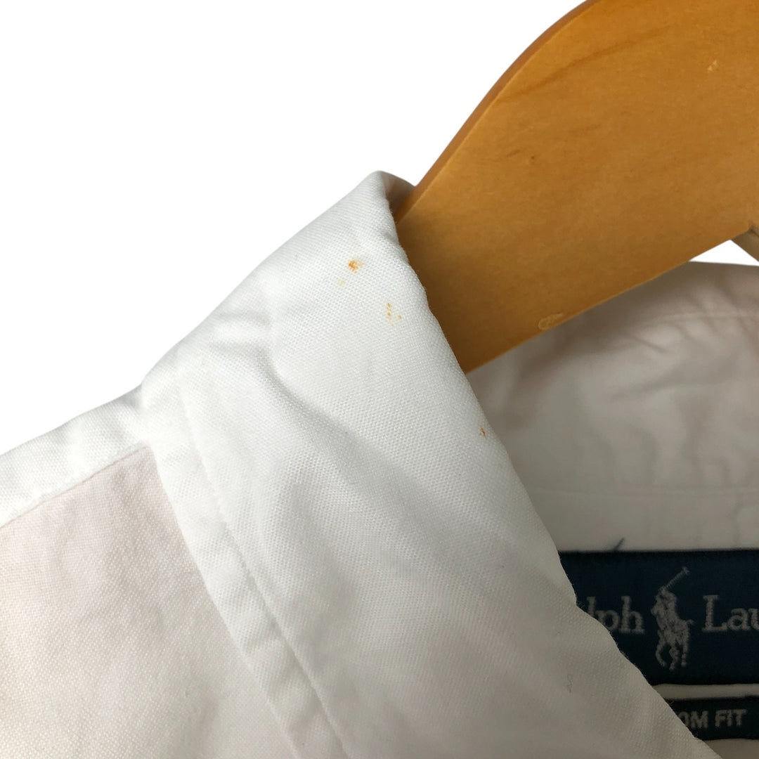 Ralph Lauren CUSTOM FIT long sleeve button down shirt, men's size L cotton white type Vintage Second Hand