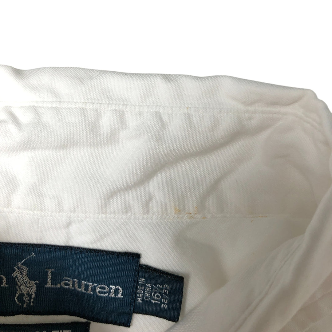 Ralph Lauren CUSTOM FIT long sleeve button down shirt, men's size L cotton white type Vintage Second Hand