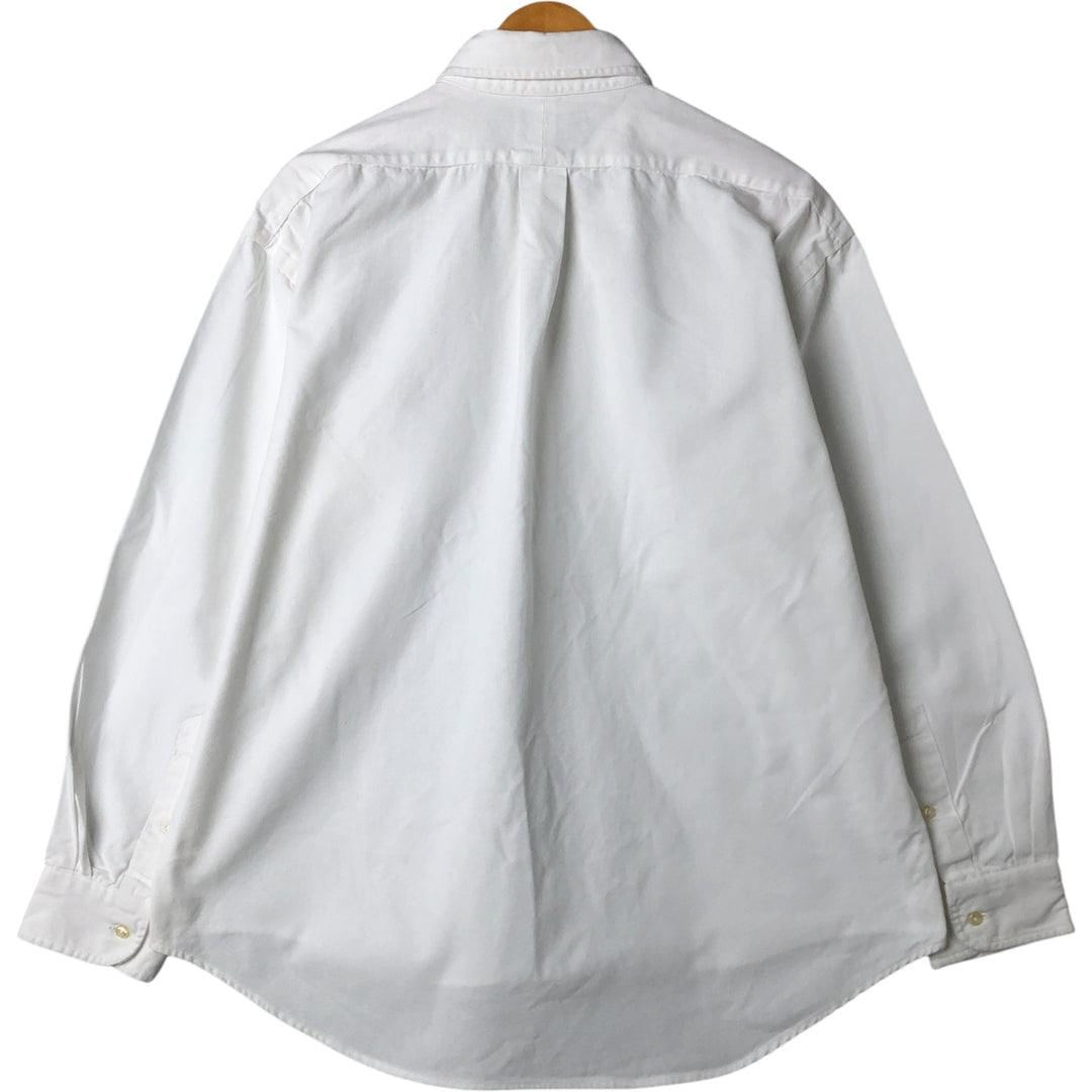 Ralph Lauren YARMOUTH long sleeve button down shirt, men's size L cotton white type Vintage Second Hand