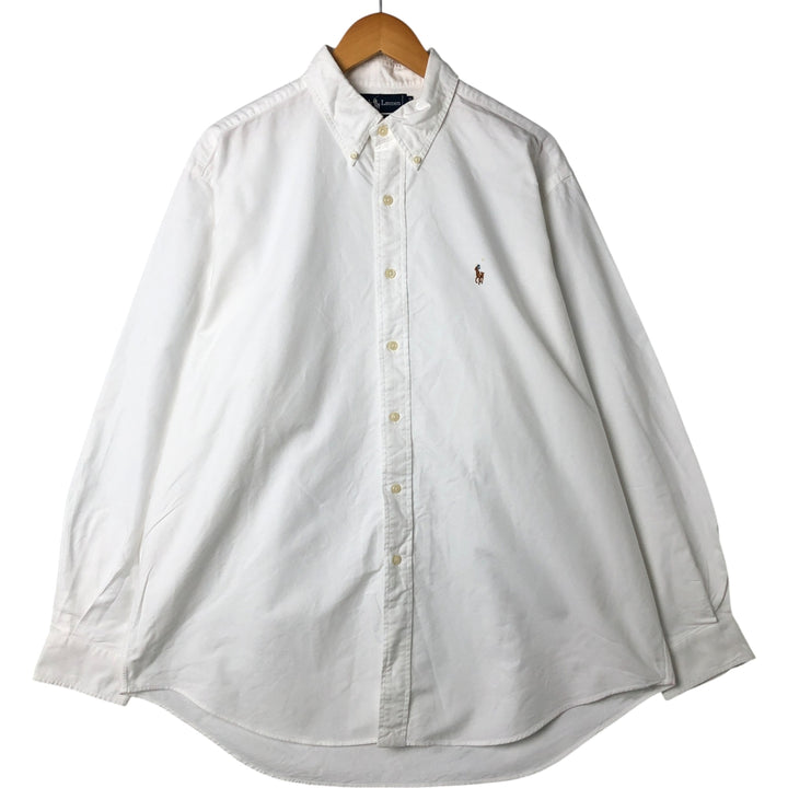 Ralph Lauren YARMOUTH long sleeve button down shirt, men's XL size cotton white type Vintage Second Hand