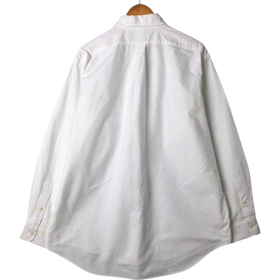 Ralph Lauren YARMOUTH long sleeve button down shirt, men's XL size cotton white type Vintage Second Hand