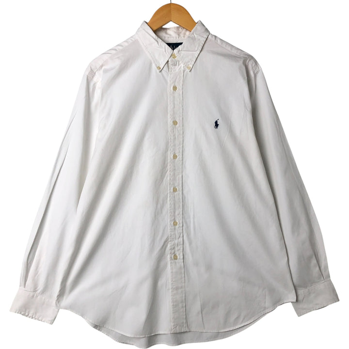 Ralph Lauren Classic Fit Long Sleeve Button Down Shirt, Men's Size L cotton white type Vintage Second Hand