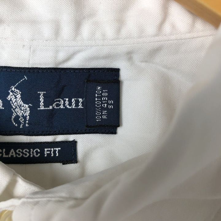 Ralph Lauren Classic Fit Long Sleeve Button Down Shirt, Men's Size L cotton white type Vintage Second Hand