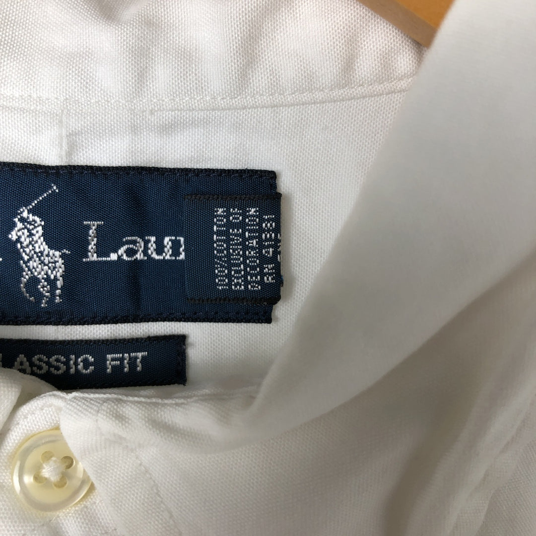 Ralph Lauren Classic Fit Long Sleeve Button Down Shirt, Men's Size L cotton white type Vintage Second Hand