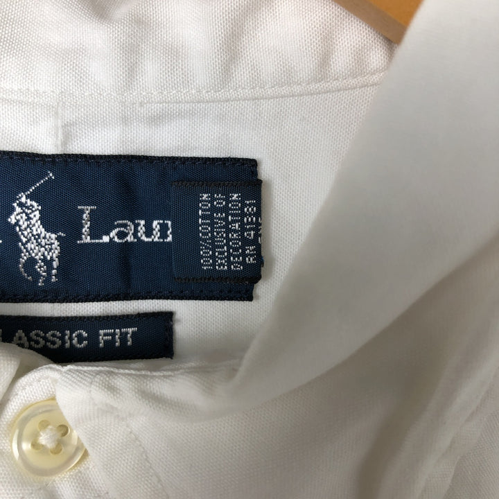 Ralph Lauren Classic Fit Long Sleeve Button Down Shirt, Men's Size L cotton white type Vintage Second Hand