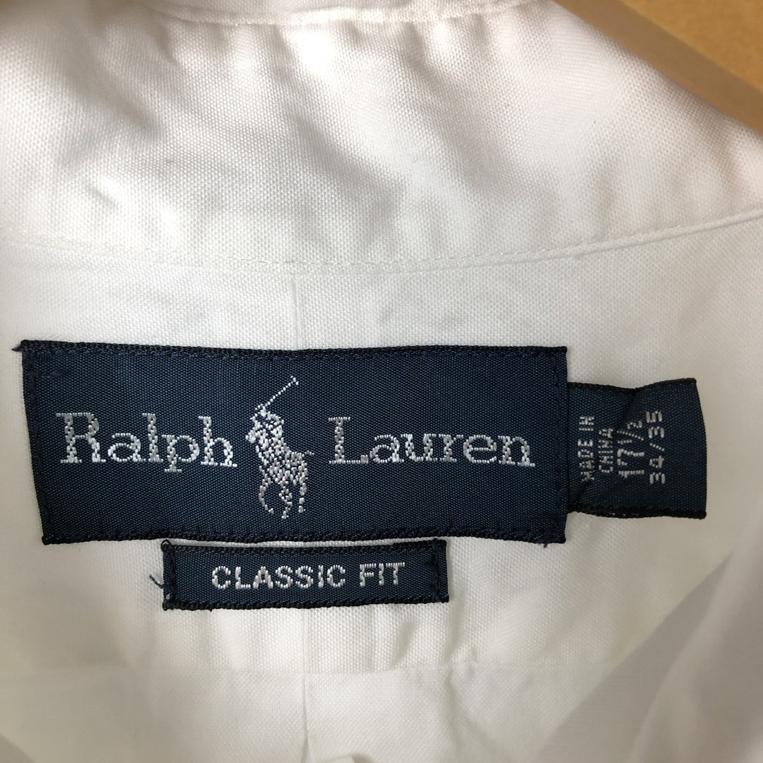 Ralph Lauren Classic Fit Long Sleeve Button Down Shirt Men's XL cotton white type Vintage Second Hand
