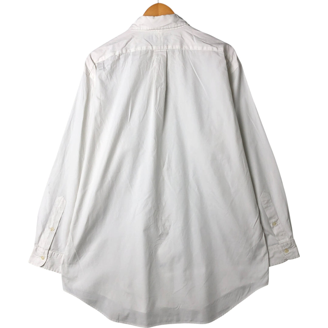 Ralph Lauren YARMOUTH long sleeve button down shirt, men's size L cotton white type Vintage Second Hand