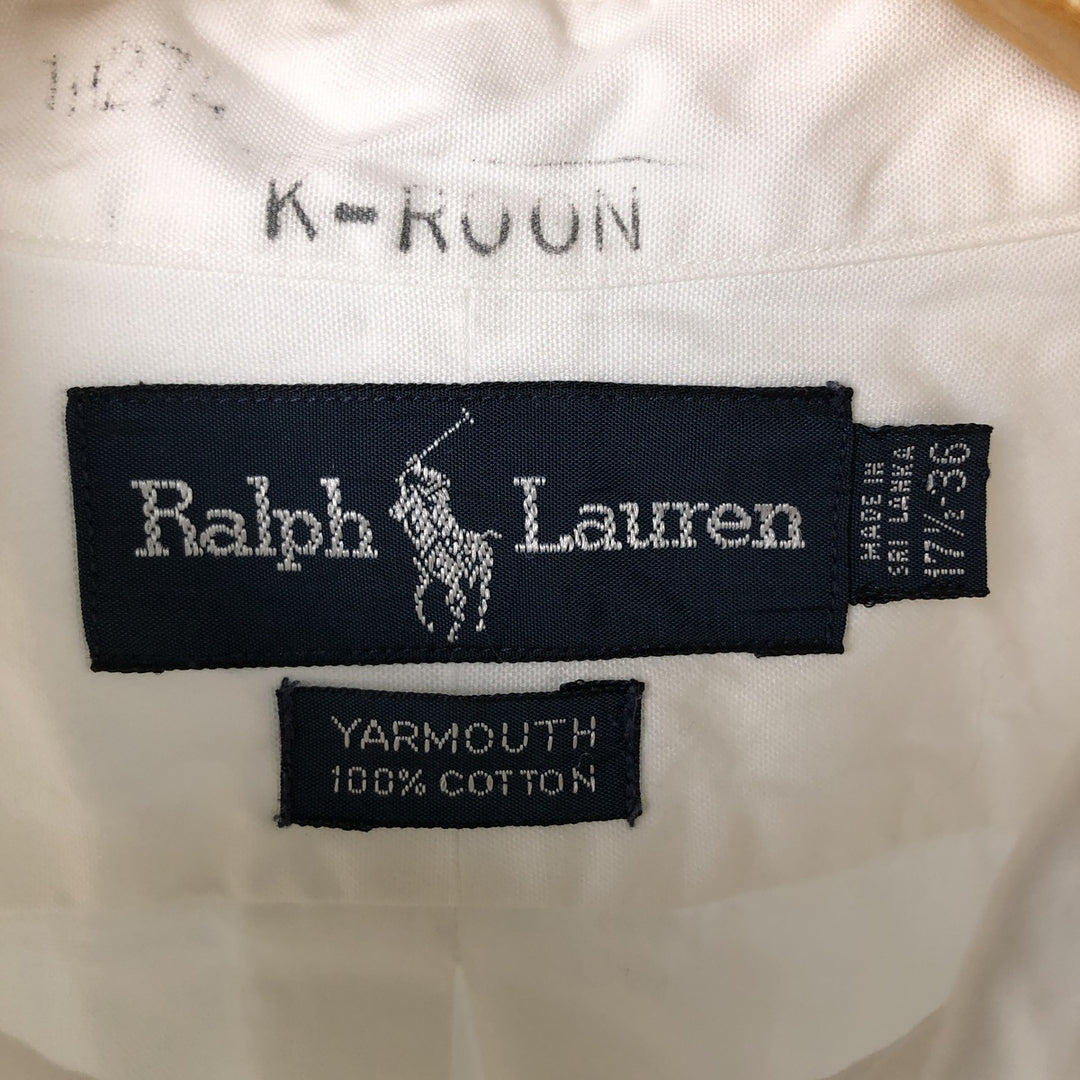 Ralph Lauren YARMOUTH long sleeve button down shirt, men's XL size cotton white type Vintage Second Hand