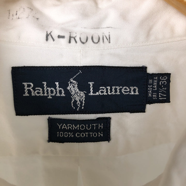 Ralph Lauren YARMOUTH long sleeve button down shirt, men's XL size cotton white type Vintage Second Hand