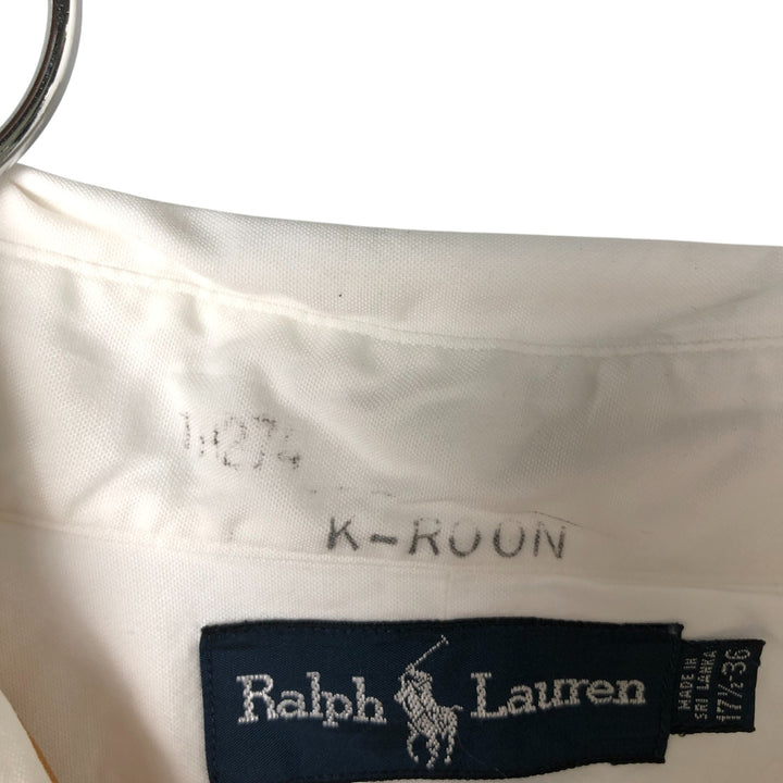 Ralph Lauren YARMOUTH long sleeve button down shirt, men's XL size cotton white type Vintage Second Hand