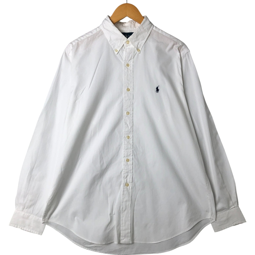Ralph Lauren Classic Fit Long Sleeve Button Down Shirt, Men's Size L cotton white type Vintage Second Hand