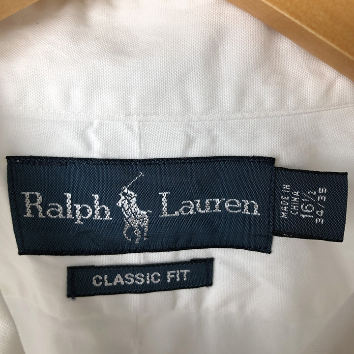 Ralph Lauren Classic Fit Long Sleeve Button Down Shirt, Men's Size L cotton white type Vintage Second Hand