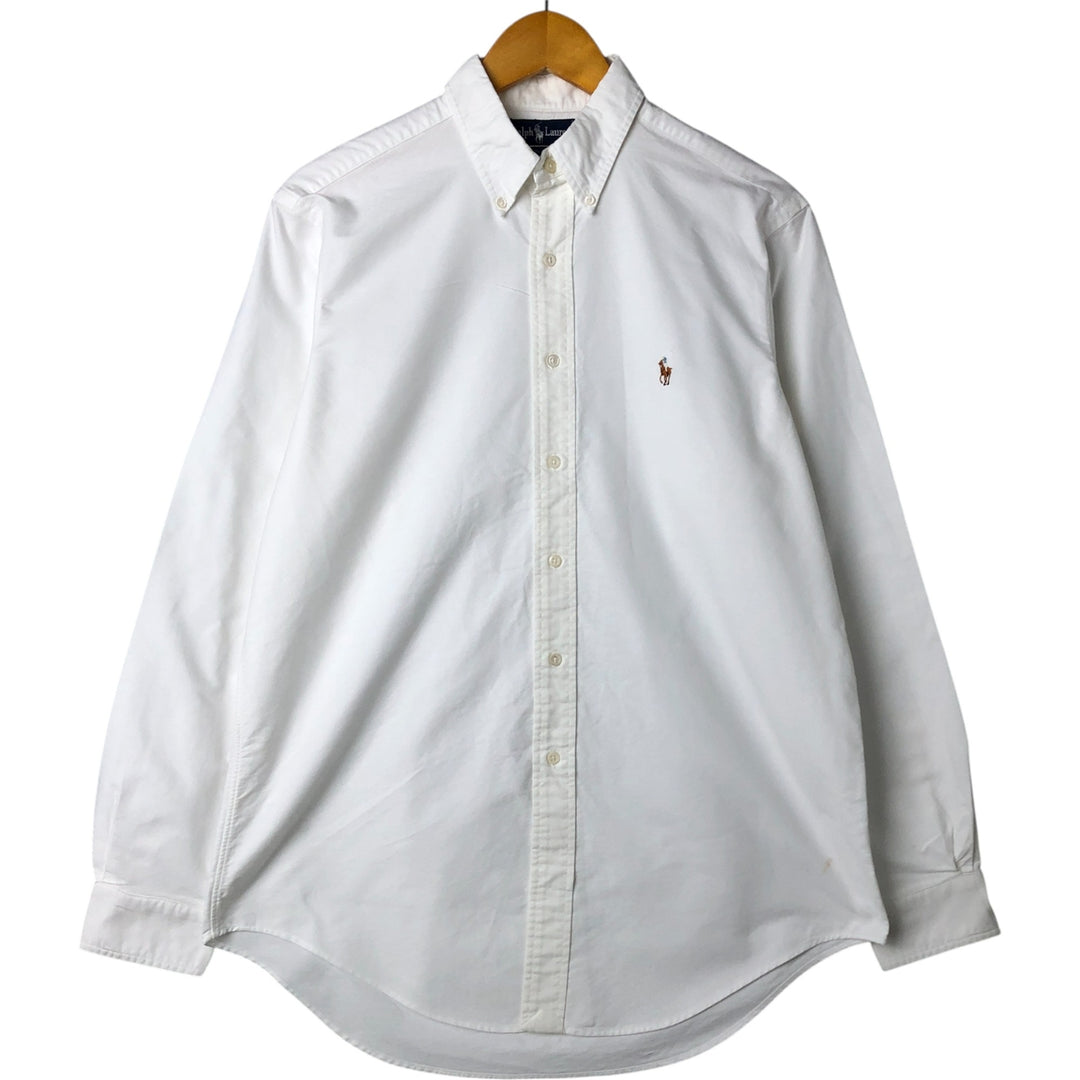 Ralph Lauren long sleeve button down shirt, men's size L cotton white type Vintage Second Hand