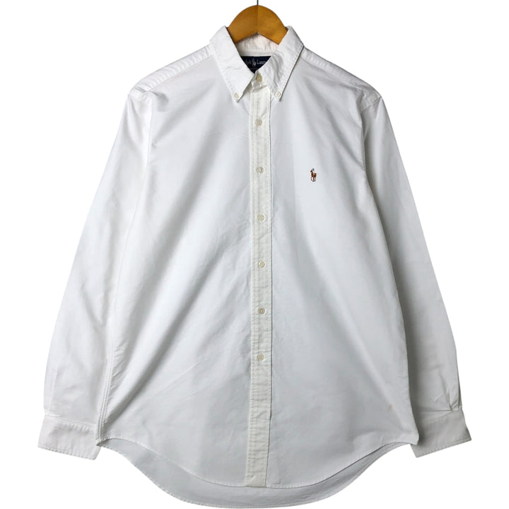 Ralph Lauren long sleeve button down shirt, men's size L cotton white type Vintage Second Hand