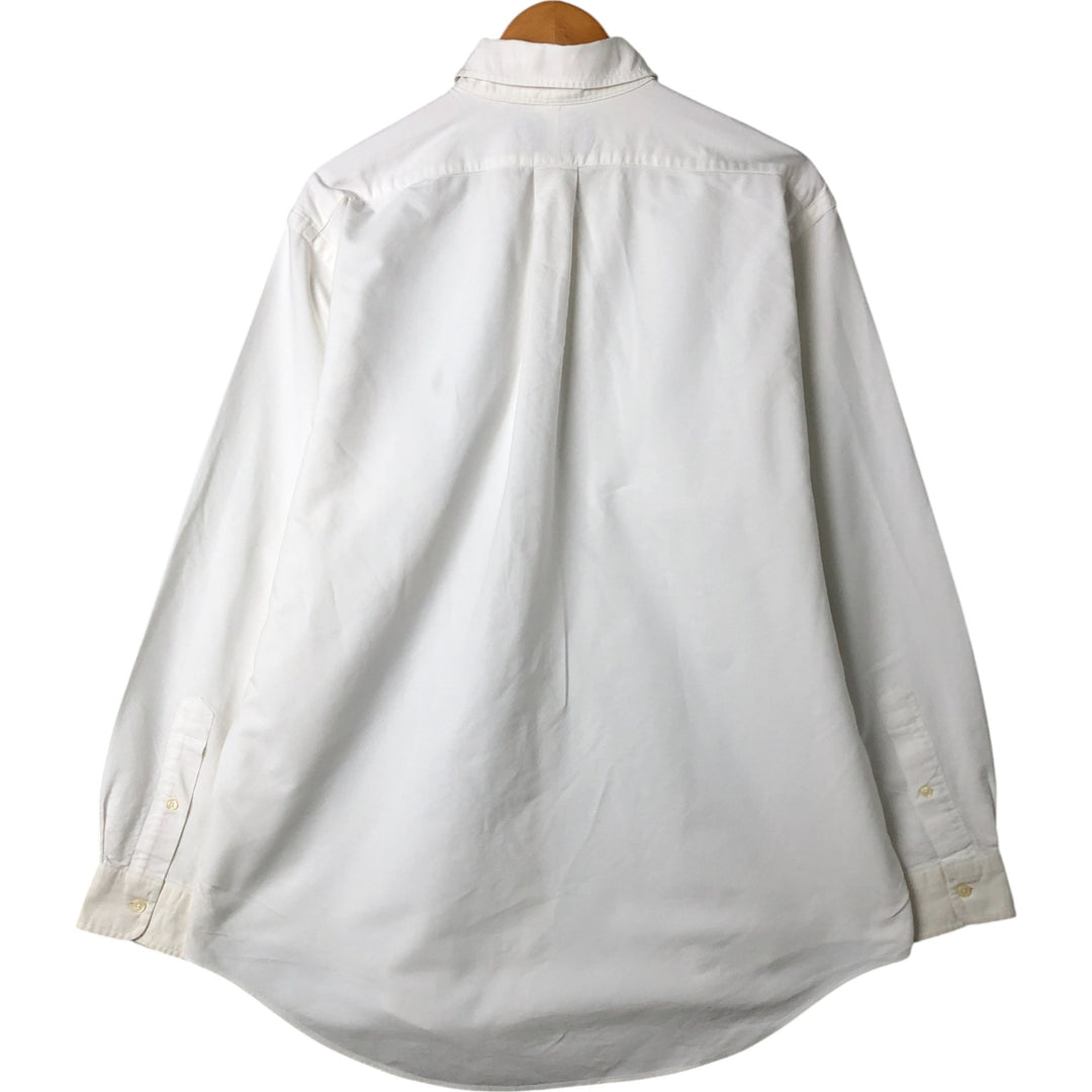Ralph Lauren YARMOUTH long sleeve button down shirt, men's size L cotton white type Vintage Second Hand