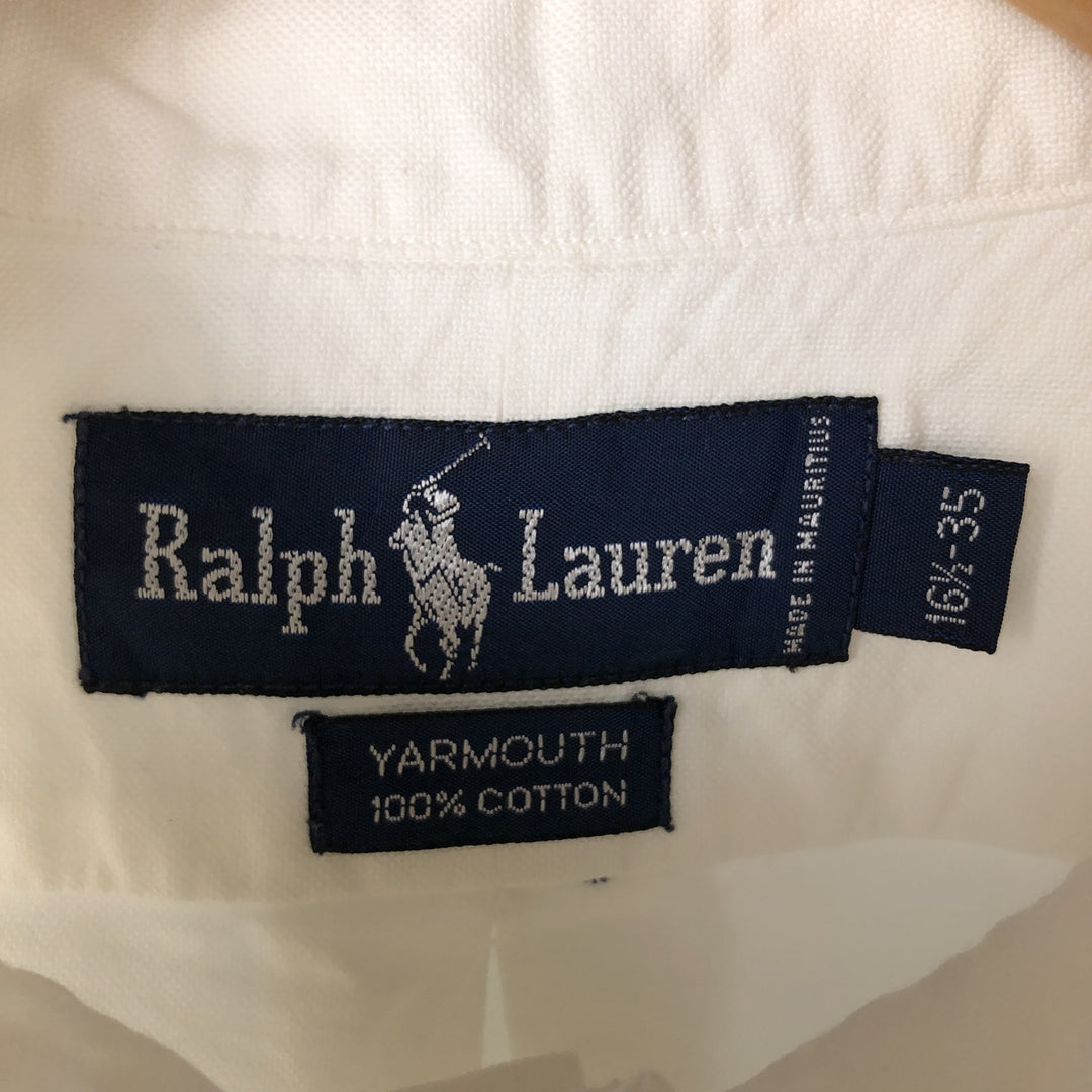 Ralph Lauren YARMOUTH long sleeve button down shirt, men's size L cotton white type Vintage Second Hand