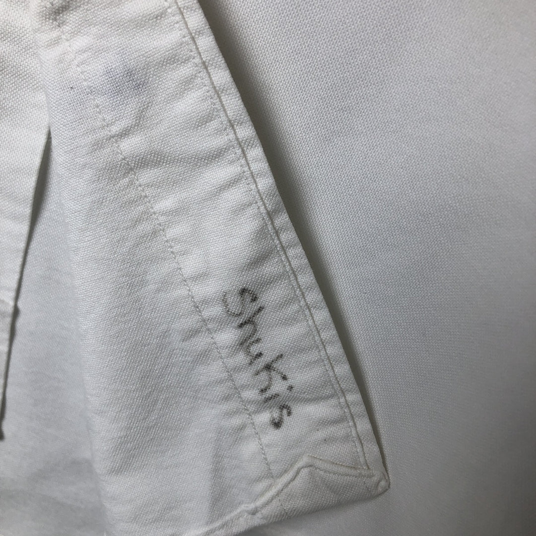 Ralph Lauren YARMOUTH long sleeve button down shirt, men's size L cotton white type Vintage Second Hand