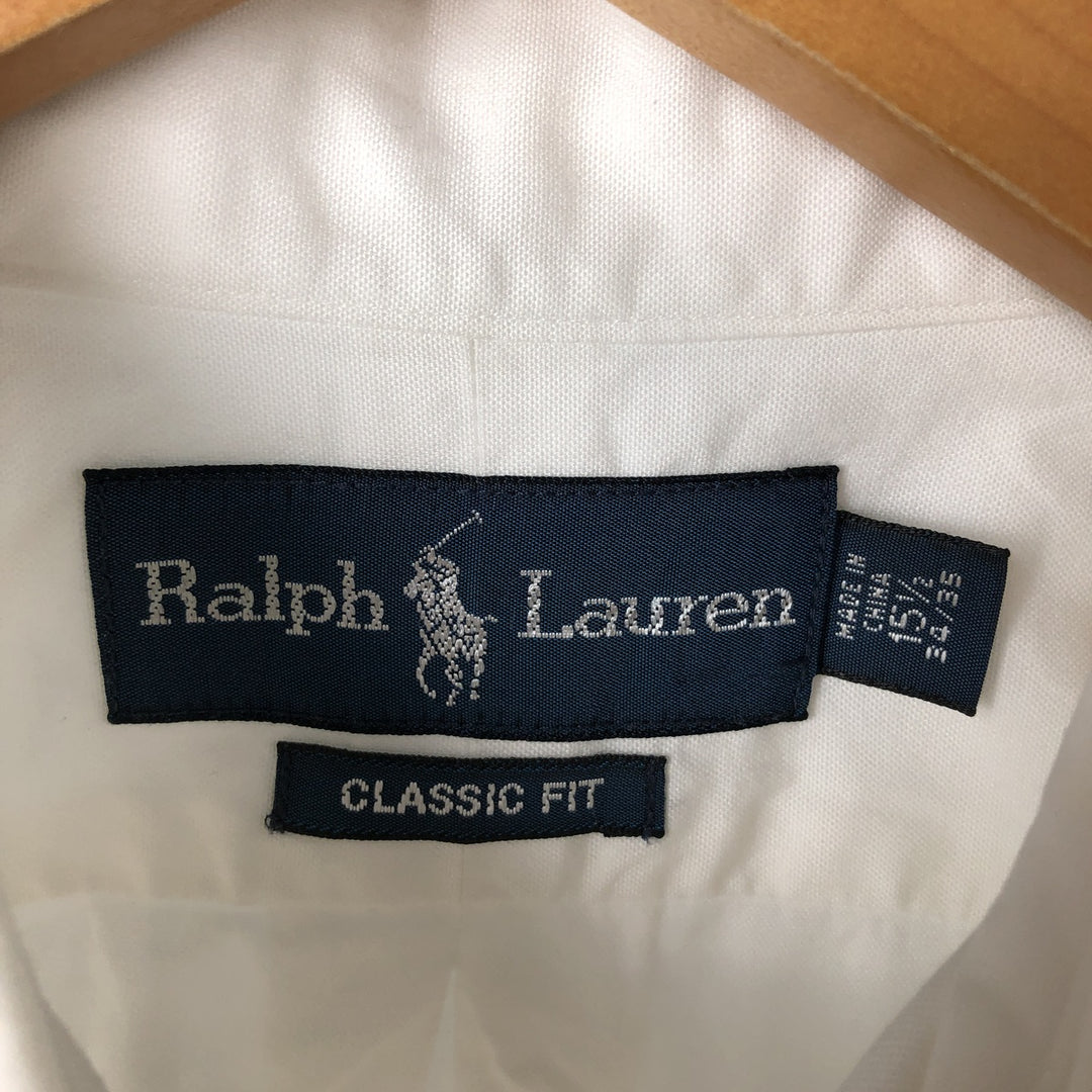 Ralph Lauren Classic Fit Long Sleeve Button Down Shirt Men's M cotton white type Vintage Second Hand