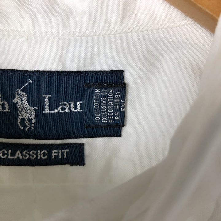 Ralph Lauren Classic Fit Long Sleeve Button Down Shirt Men's M cotton white type Vintage Second Hand