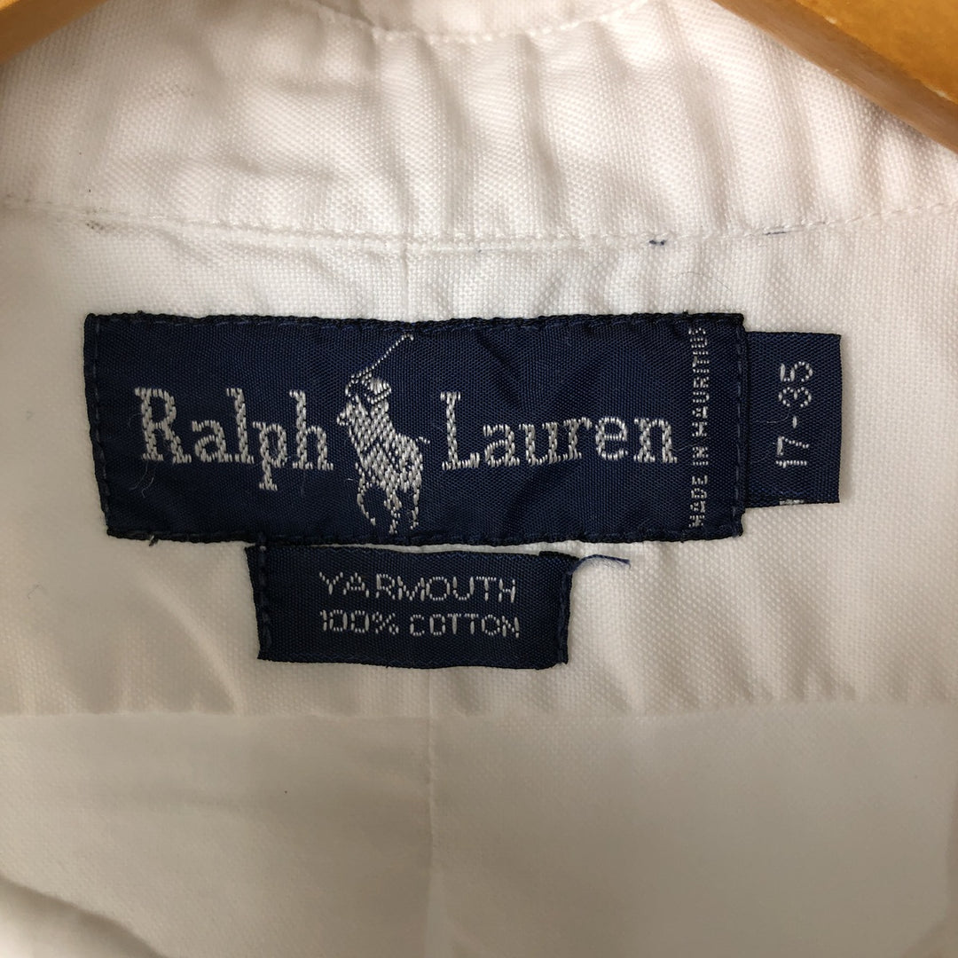 Ralph Lauren YARMOUTH long sleeve button down shirt, men's XL size cotton white type Vintage Second Hand