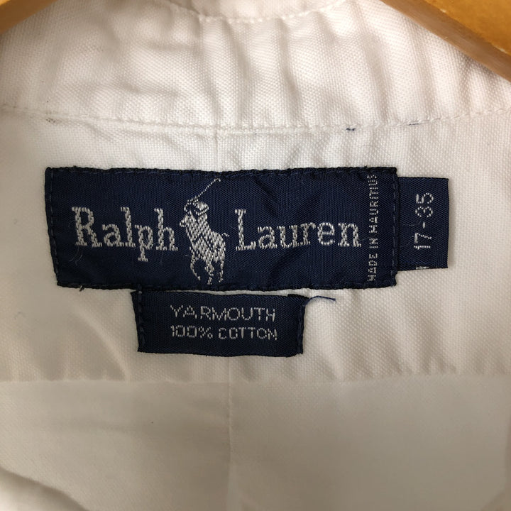 Ralph Lauren YARMOUTH long sleeve button down shirt, men's XL size cotton white type Vintage Second Hand