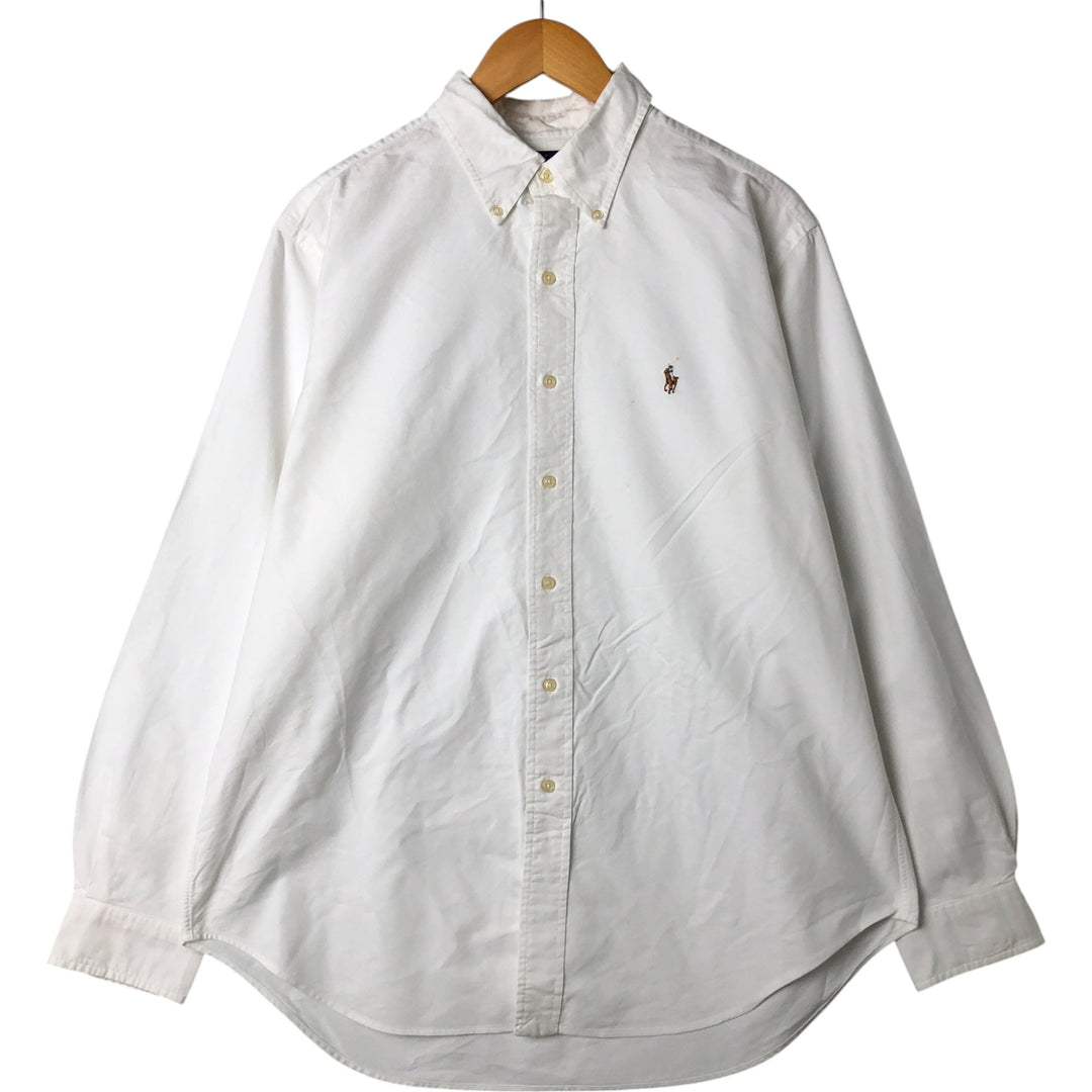 Ralph Lauren Classic Fit Long Sleeve Button Down Shirt, Men's Size L cotton white type Vintage Second Hand